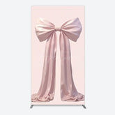 Aperturee - Aperturee Simple Sweet Dusty Pink Bow Birthday Rectangle Backdrop